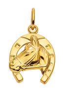 hanger paardenhoofd in hoefijzer goud