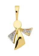 hanger gerhodineerd engeltje met zirkonia goud
