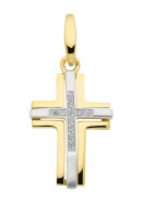 hanger met kruis met zirkonia goud