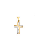 Kruis hanger met zirkonia in goud