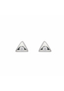 Driehoekige oorstekers in zilver met zirkonia 