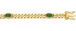 armband plat gourmet goud met smaragd